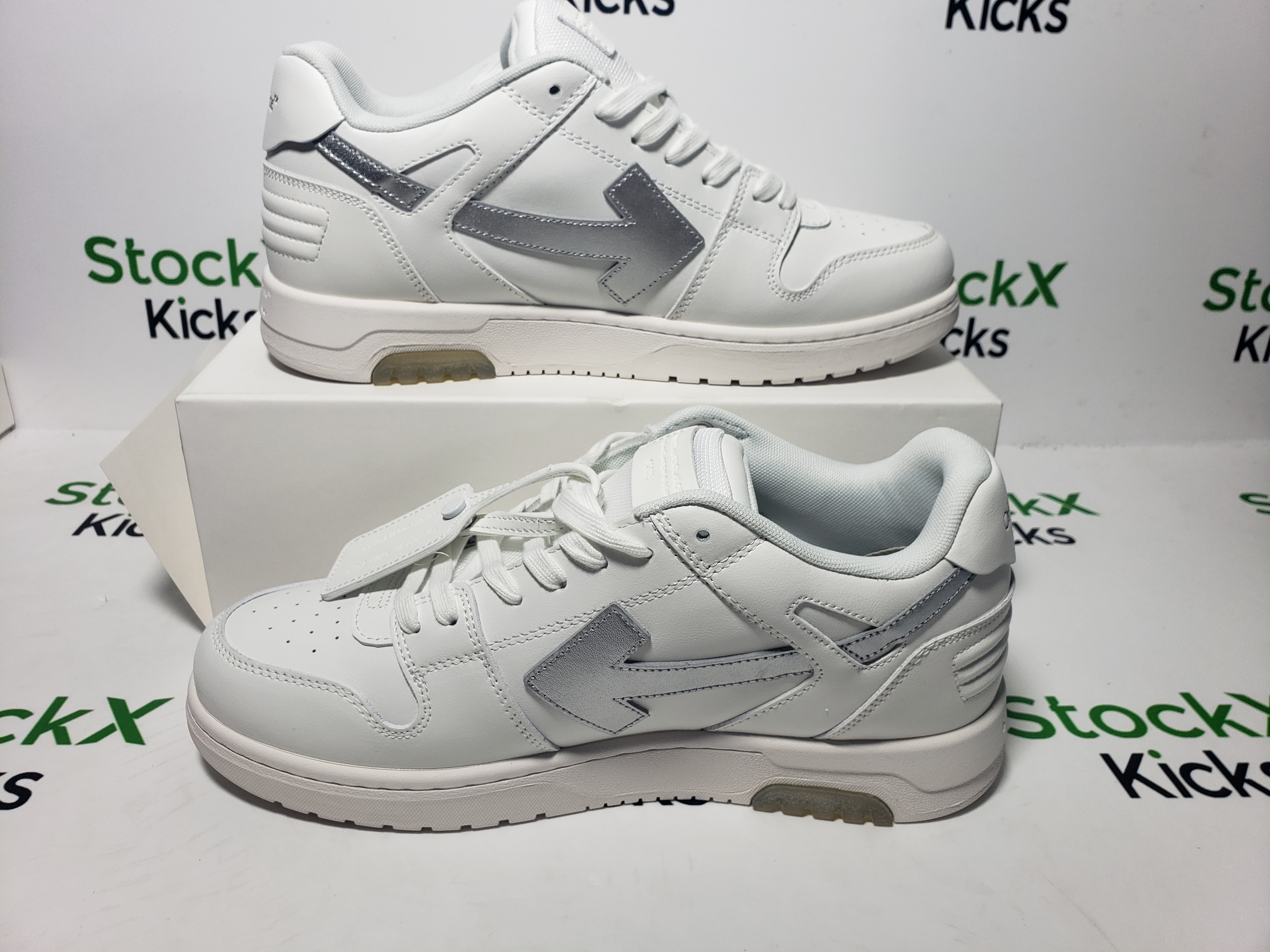 PK God Batch OFF-WHITE Out Of Office OOO Low Tops White Black White Silver H OMIA189F 23LEA009 0172 review Stockxkicks 06