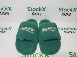 Balenciaga Furry Slide Green CK 654261W2DO13060（QC needs at least 5 days or more） review Stockxkicks 02