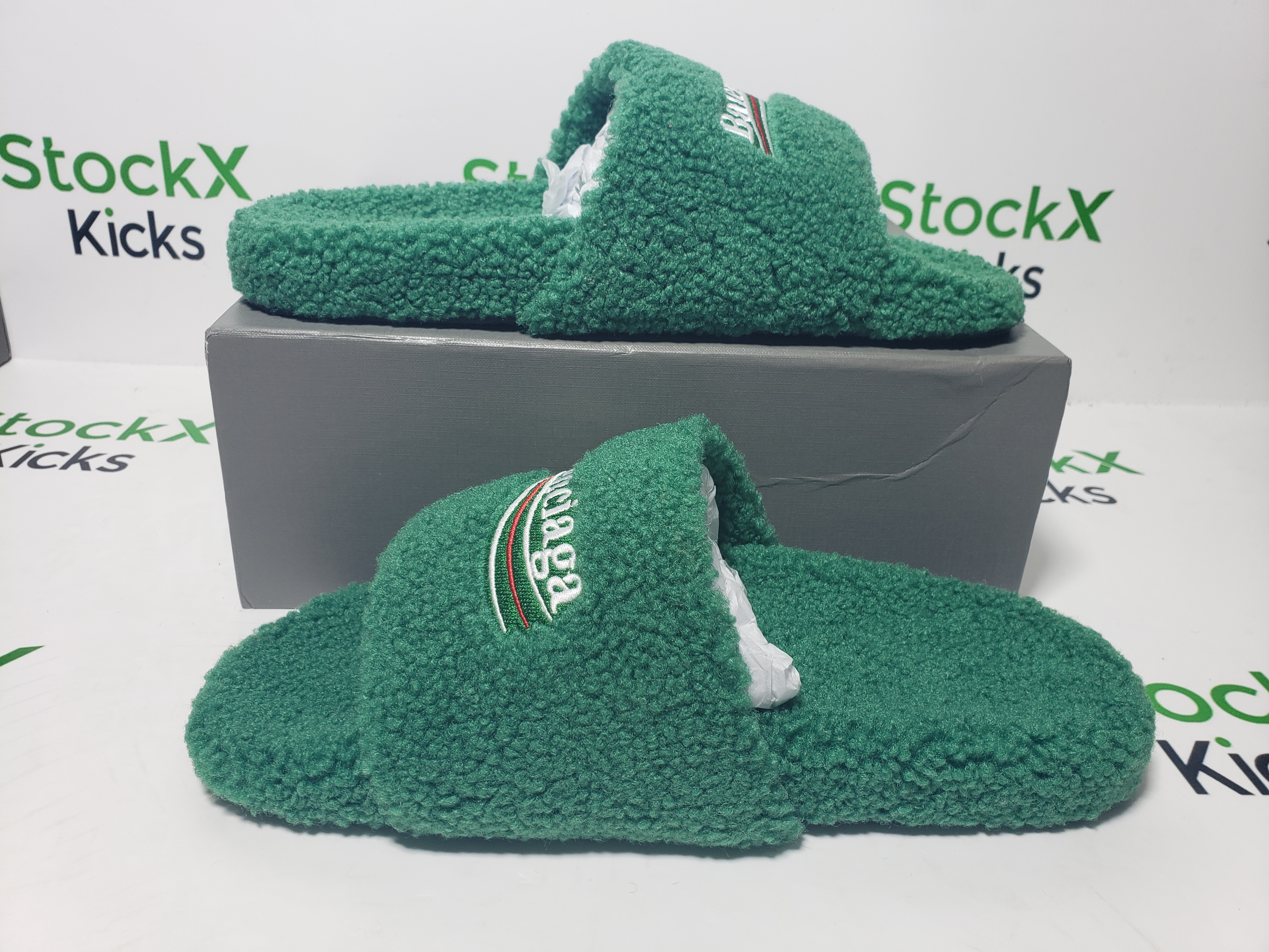 Balenciaga Furry Slide Green CK 654261W2DO13060（QC needs at least 5 days or more） review Stockxkicks 06