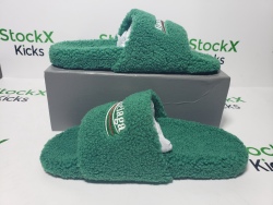 Balenciaga Furry Slide Green CK 654261W2DO13060（QC needs at least 5 days or more） review Stockxkicks 07