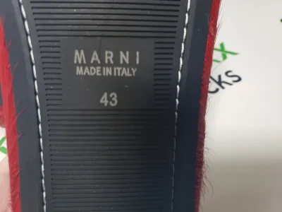 Marni Red LONG-HAIR CALFSKIN FUSSBETT SABOT Slide SBMR000600P412200B56 review Stockxkicks  03
