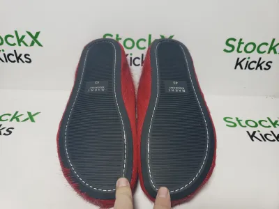Marni Red LONG-HAIR CALFSKIN FUSSBETT SABOT Slide SBMR000600P412200B56 review Stockxkicks  04
