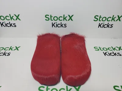 Marni Red LONG-HAIR CALFSKIN FUSSBETT SABOT Slide SBMR000600P412200B56 review Stockxkicks  01