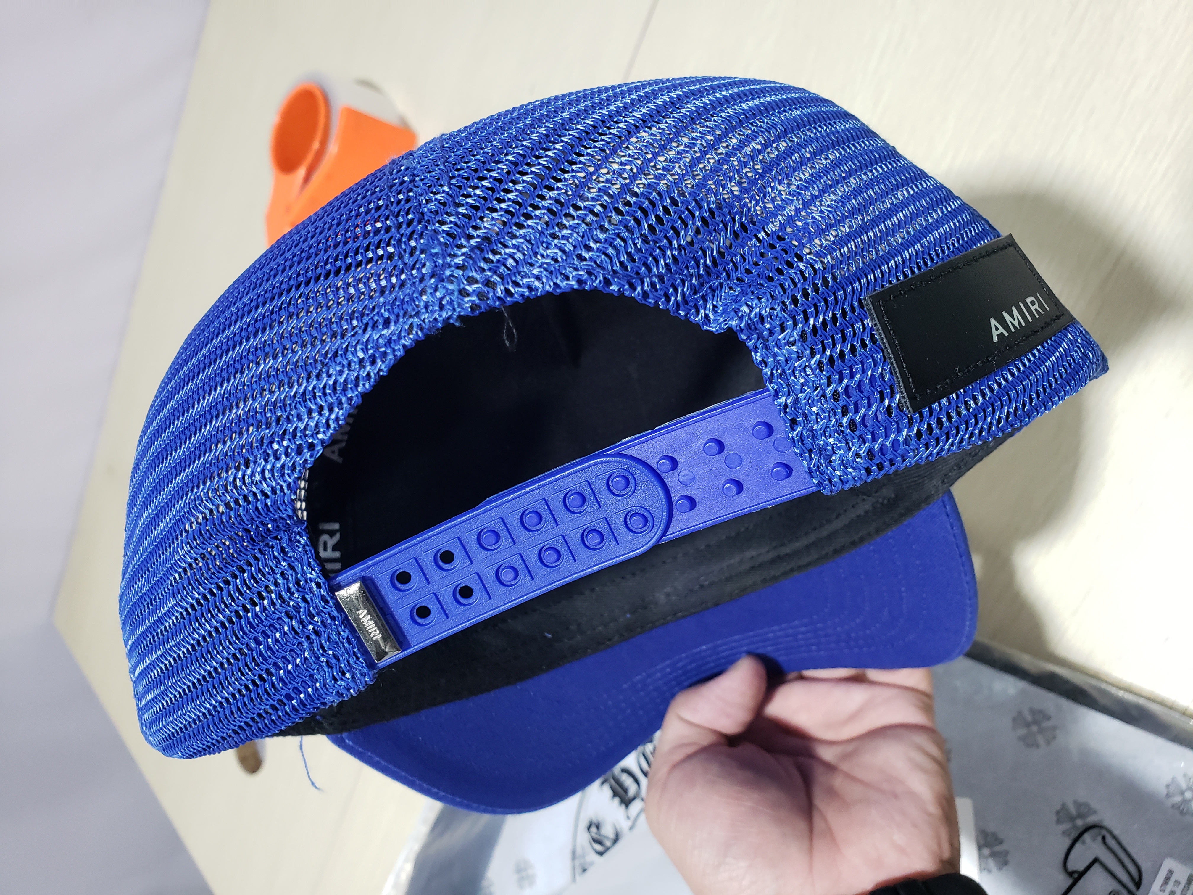 [Add One] Amiri Blue Paint Drip Trucker Hat YZ AM004 review Stockxkicks 04
