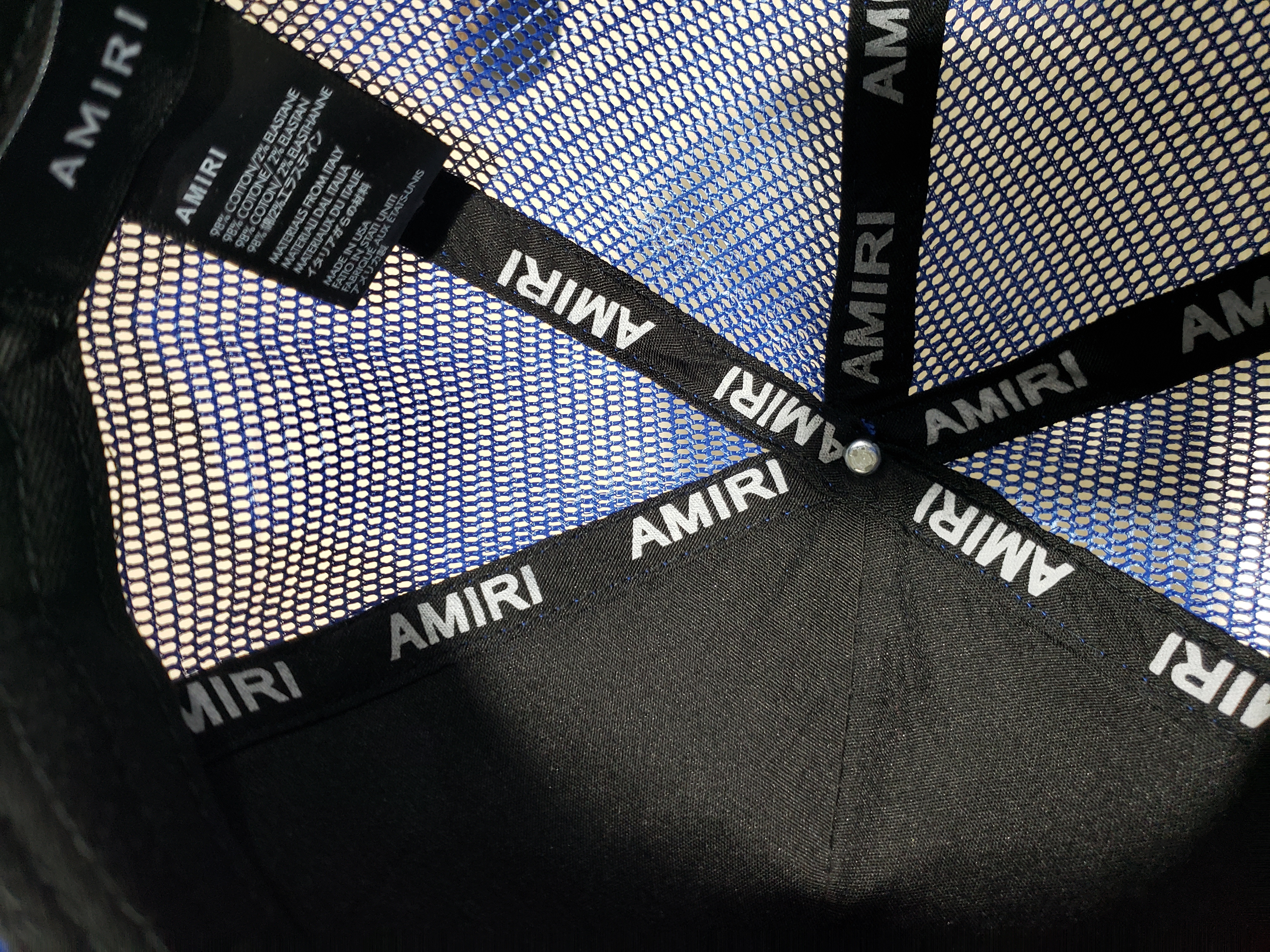 [Add One] Amiri Blue Paint Drip Trucker Hat YZ AM004 review Stockxkicks 02