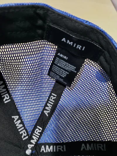 [Add One] Amiri Blue Paint Drip Trucker Hat YZ AM004 review Stockxkicks 03