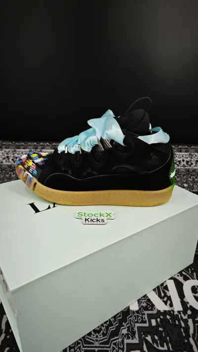 【FLASH SALE】Lanvin Leather Curb Sneaker Gallery Dept. Black Multi PB FW-SKDK02-DRGD-P2210S1 review Stockxkicks 03