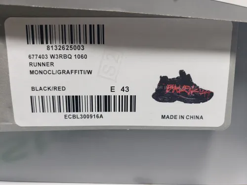 Balenciaga Runner Graffiti Black Red 677402 W3RB1 0102 review 