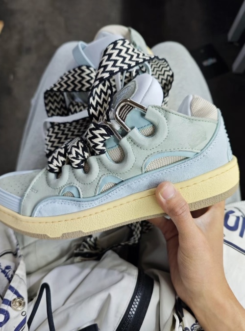 Lanvin Leather Curb White Blue review 