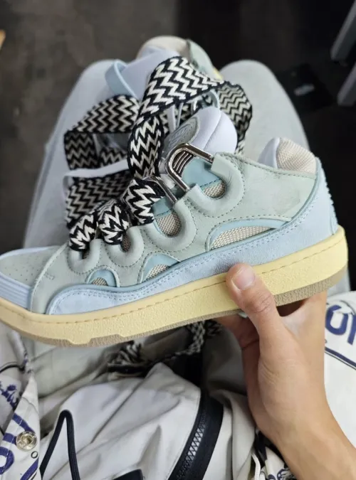 Lanvin Leather Curb White Blue review 