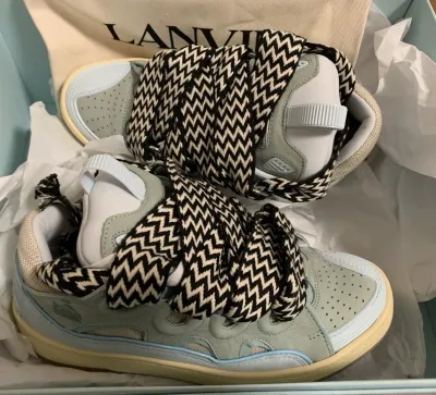 Lanvin Leather Curb White Blue review giavonii huff