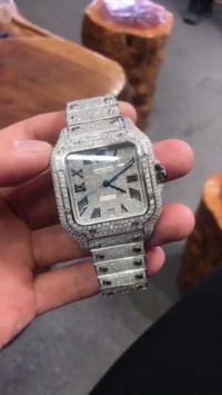 Cartier Iced Out Cartier Santos Round Baguette Diamond  review Ibrahim Diallo
