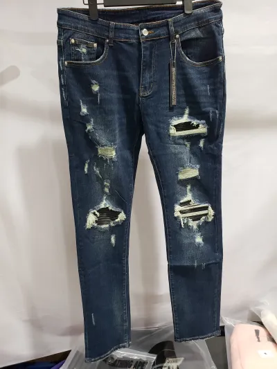 AMIRI Stonewashed Distressed Slim Cut Jeans Deep Classic Blue review Stockxkicks 01