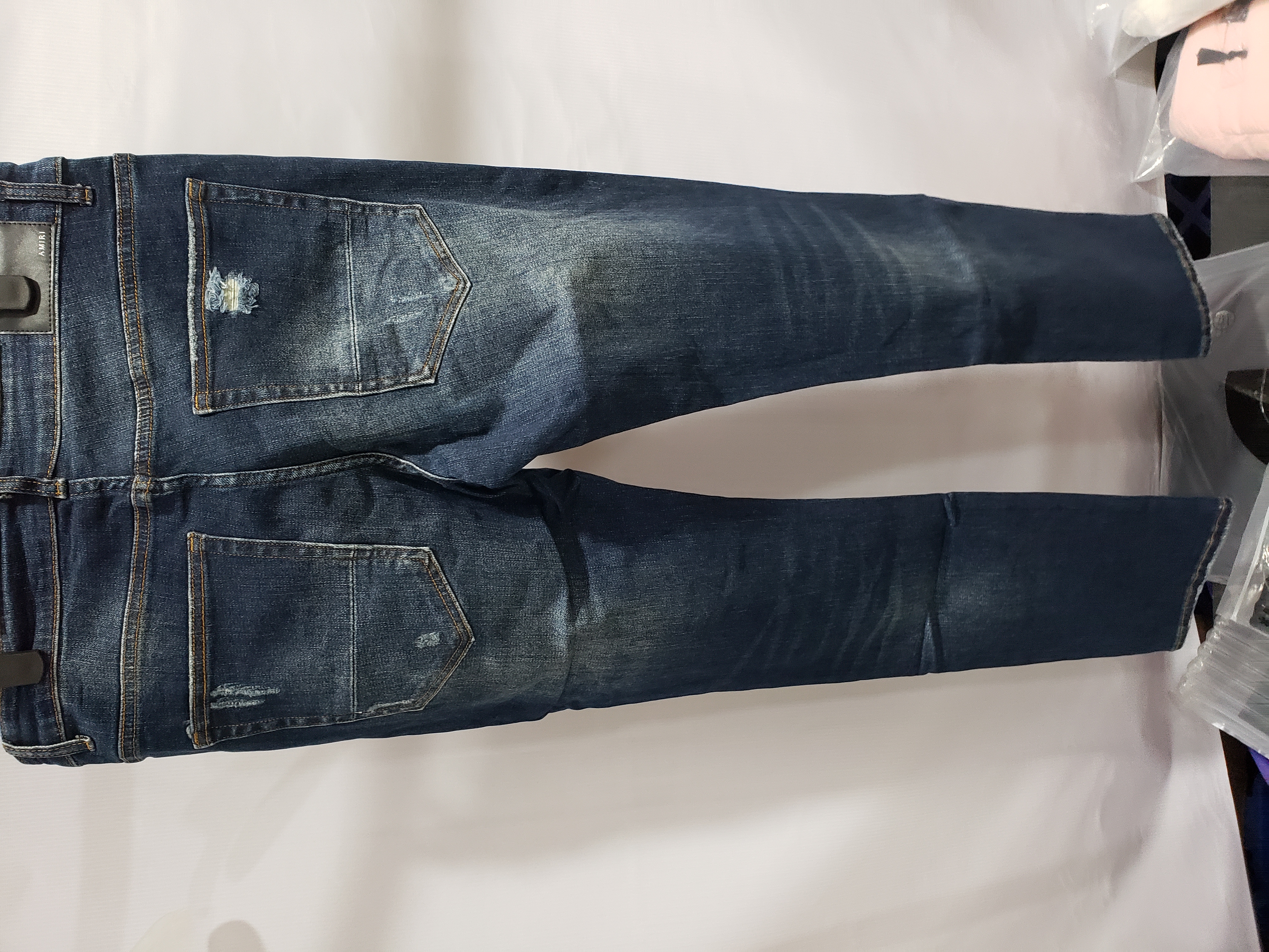 AMIRI Stonewashed Distressed Slim Cut Jeans Deep Classic Blue review Stockxkicks 03