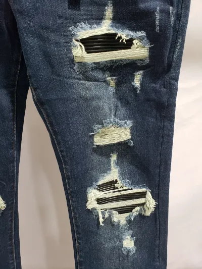 AMIRI Stonewashed Distressed Slim Cut Jeans Deep Classic Blue review Stockxkicks 02