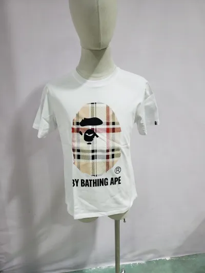BAPE A Bathing Ape Check by Bathing Tee White/Beige review Stockxkicks  01