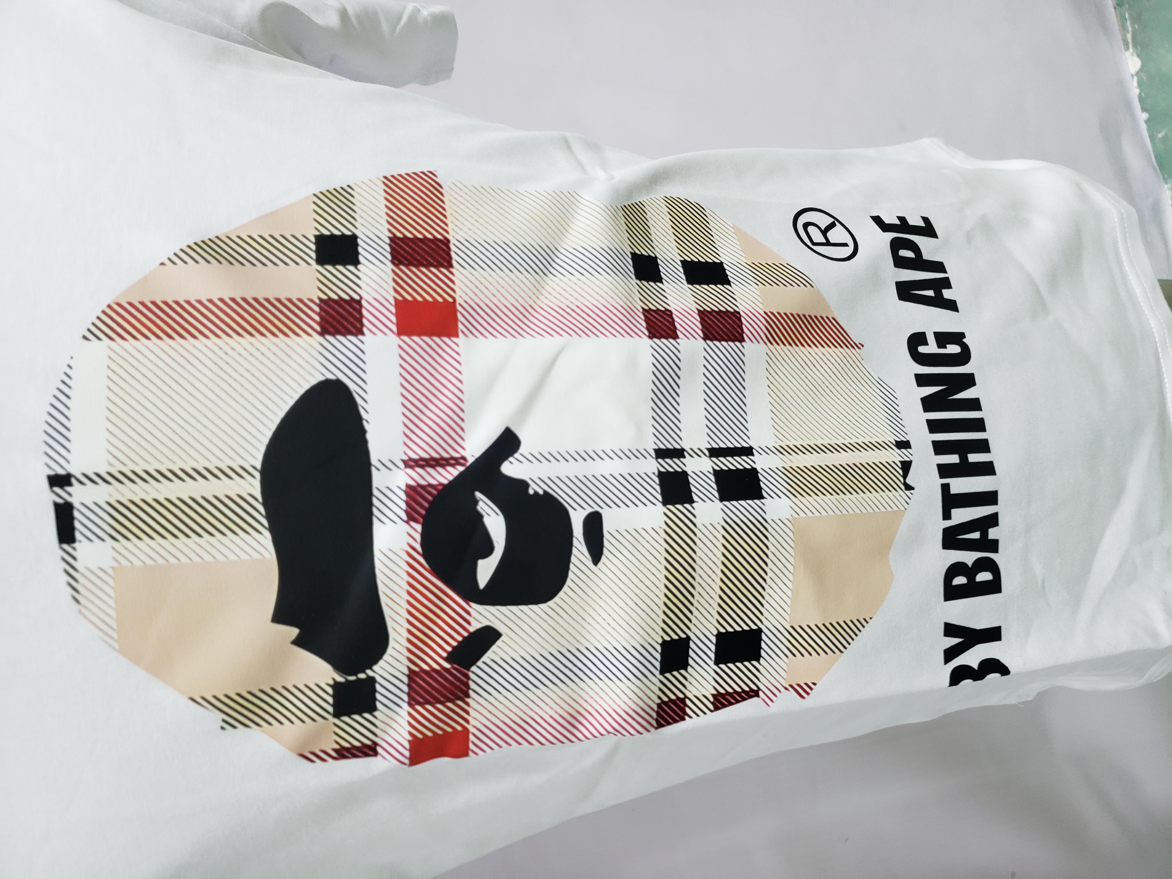 BAPE A Bathing Ape Check by Bathing Tee White/Beige review Stockxkicks 02