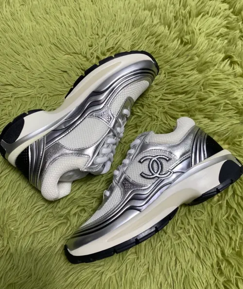 Chanel CC Logo Sneaker Black Silver review 