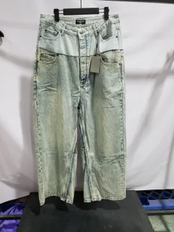 BALENCIAGA Cut-up Baggy Jeans Pants Blac/Blue 805094TRW918700 review Stockxkicks 06