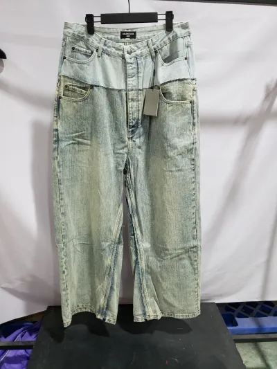 BALENCIAGA Cut-up Baggy Jeans Pants Blac/Blue 805094TRW918700 review Stockxkicks 05