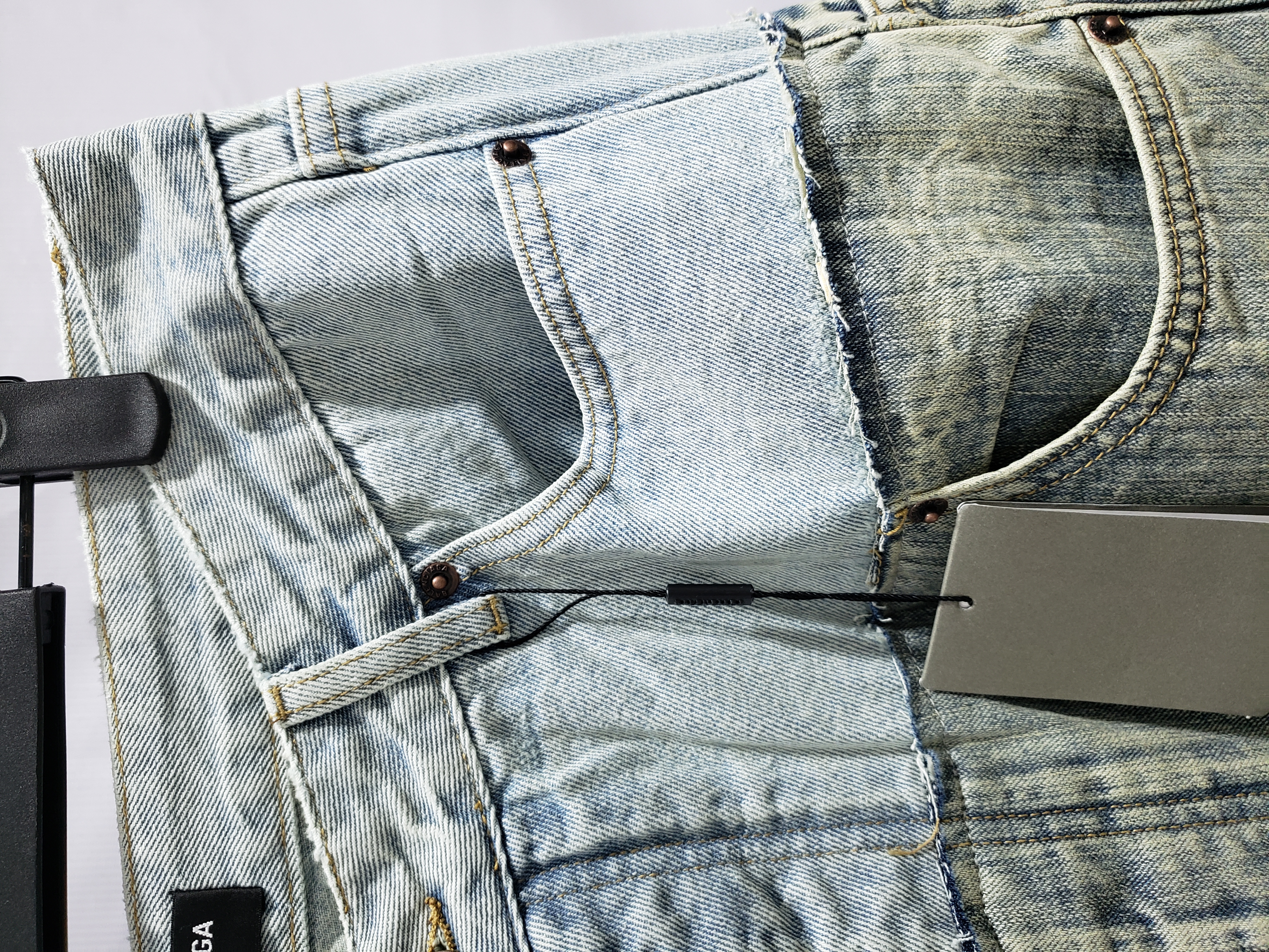 BALENCIAGA Cut-up Baggy Jeans Pants Blac/Blue 805094TRW918700 review Stockxkicks 03