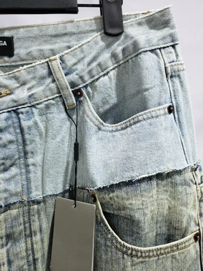BALENCIAGA Cut-up Baggy Jeans Pants Blac/Blue 805094TRW918700 review Stockxkicks 03