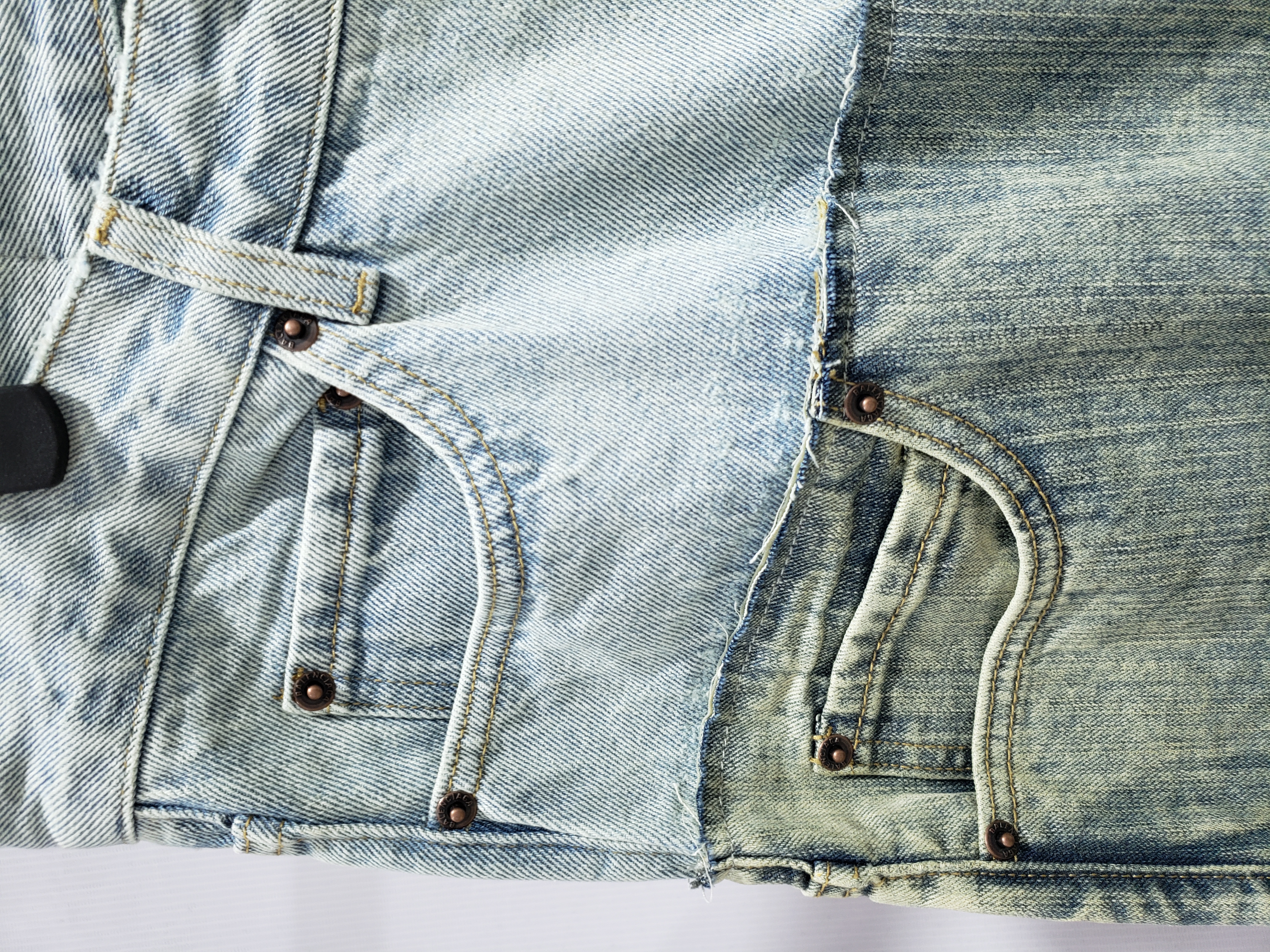 BALENCIAGA Cut-up Baggy Jeans Pants Blac/Blue 805094TRW918700 review Stockxkicks 04