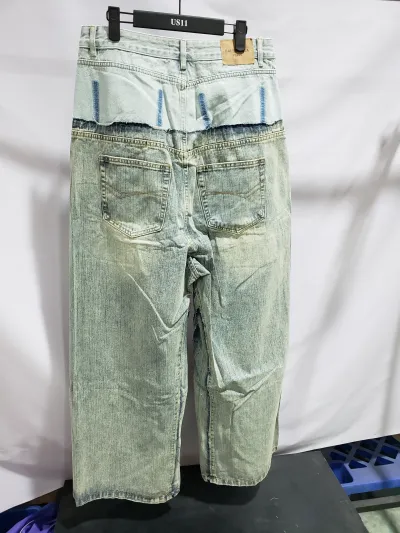 BALENCIAGA Cut-up Baggy Jeans Pants Blac/Blue 805094TRW918700 review Stockxkicks 01