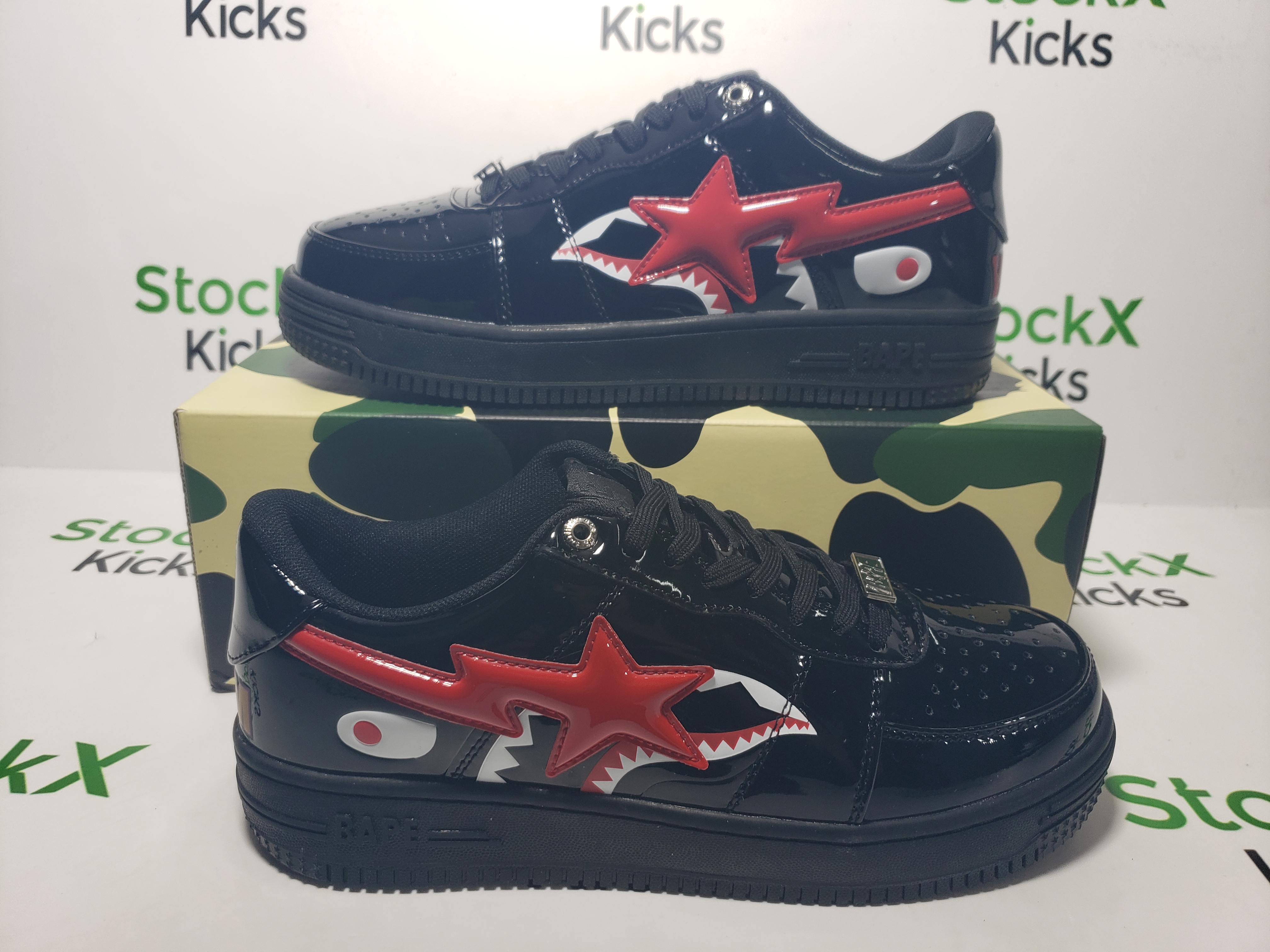 A Bathing Ape Bape Sta Low Shark Black 1H30-191-012-BLK review stockxkicks 05