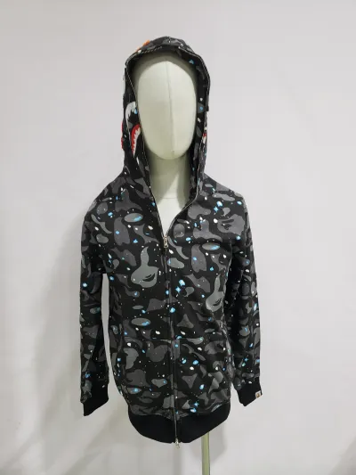 BAPE Space Camo Shark WGM Full-Zip Hoodie Black review stockxkicks 01