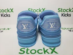 Louis Vuitton Trainer Blue Embossed Monogram 1AARFG review stockxkicks 03