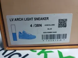Louis Vuitton Trainer Blue Embossed Monogram 1AARFG review stockxkicks 01