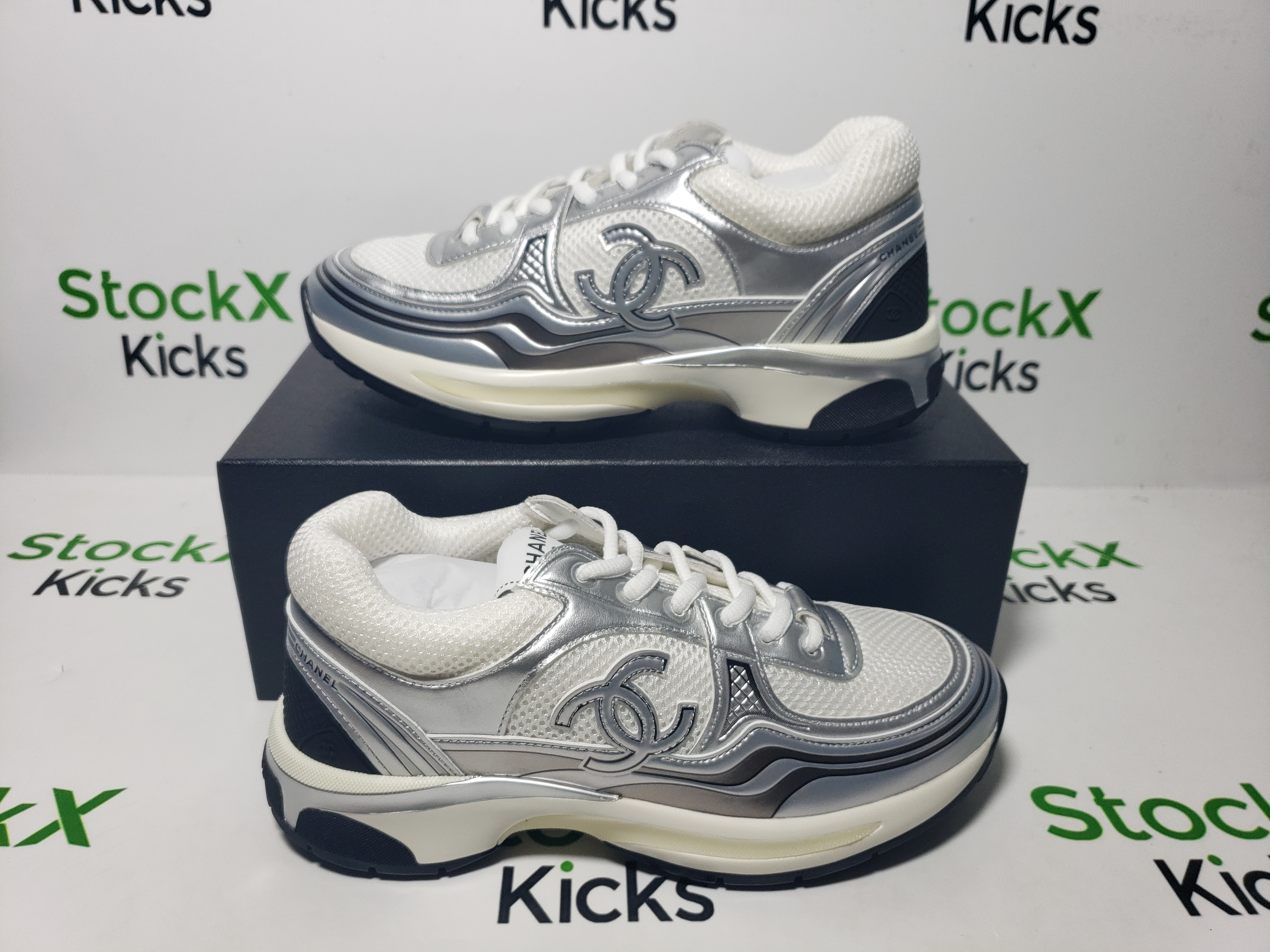 Chanel CC Logo Sneaker Black Silver review Stockxkicks 05