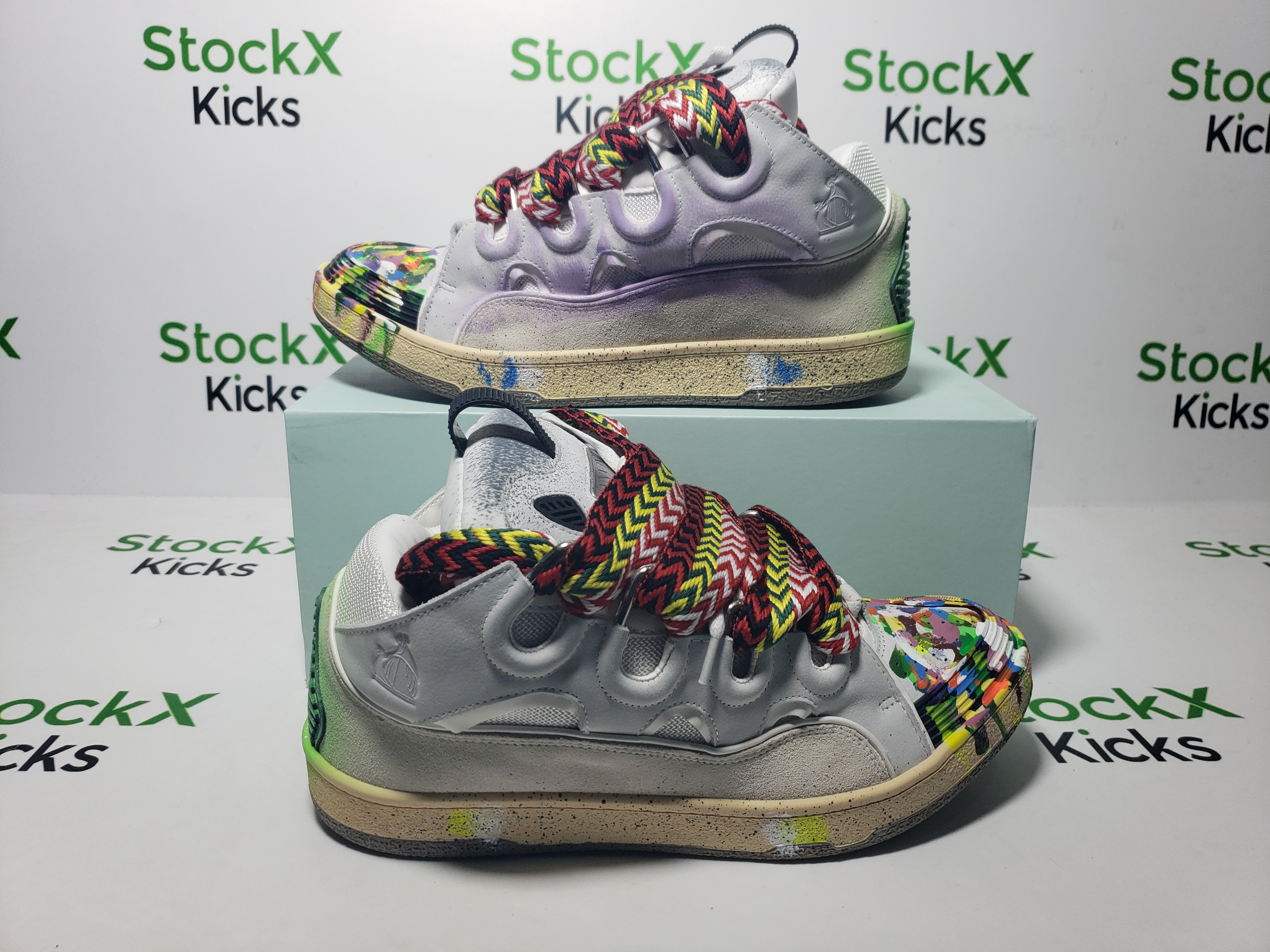 Gallery Dept. x Lanvin Printed Curb Sneakers White PB FM-SKRK11-DRGD-E21 review Stockxkicks 05