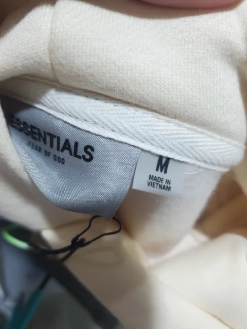 Fear Of God Essentials Pullover Hoodie Applique Logo Buttercream review 