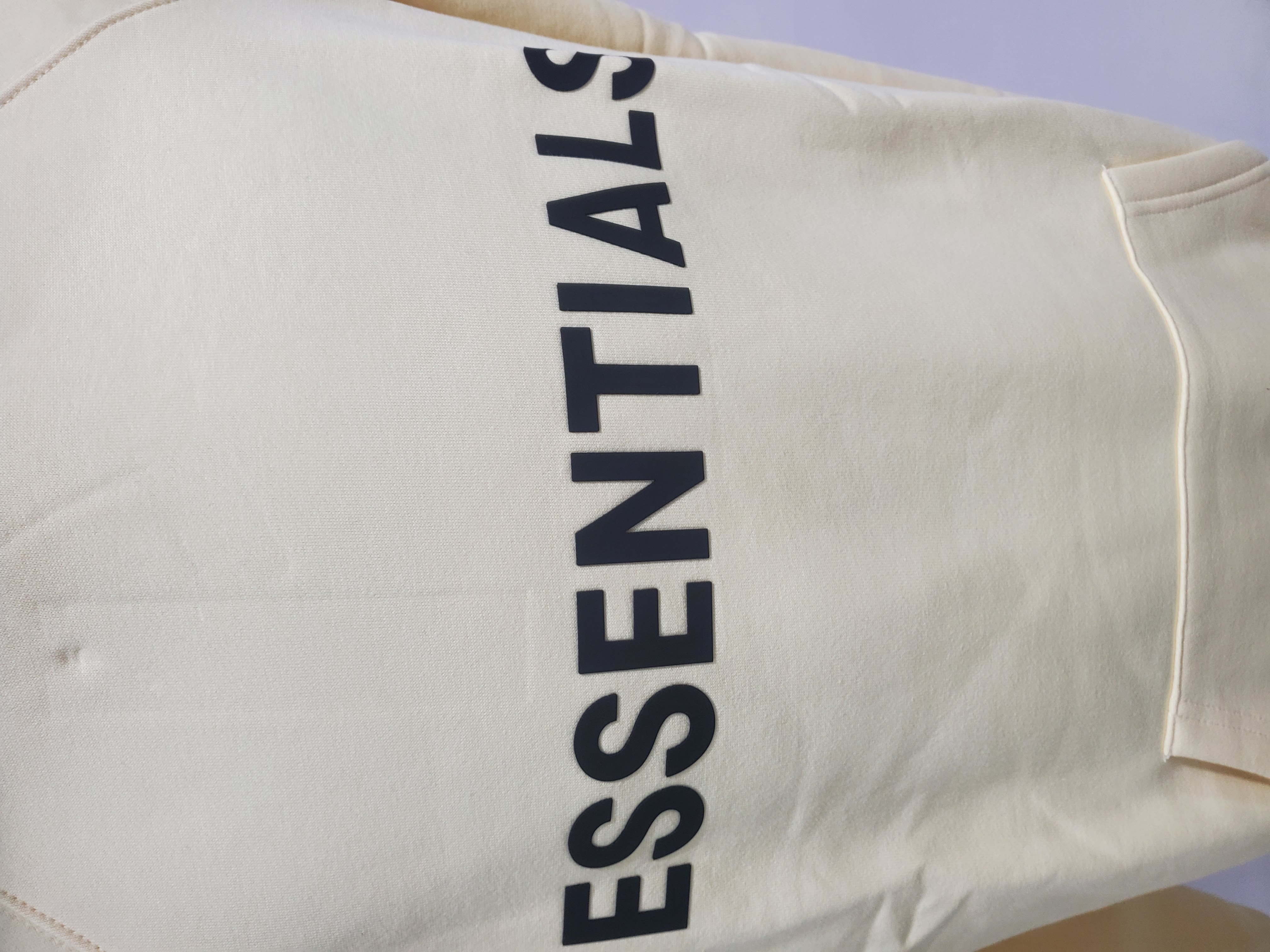 Fear Of God Essentials Pullover Hoodie Applique Logo Buttercream review Stockxkicks 02