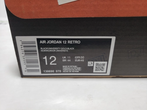 PK God Batch Air Jordan 12 Retro Black University Gold 130690-070 review 