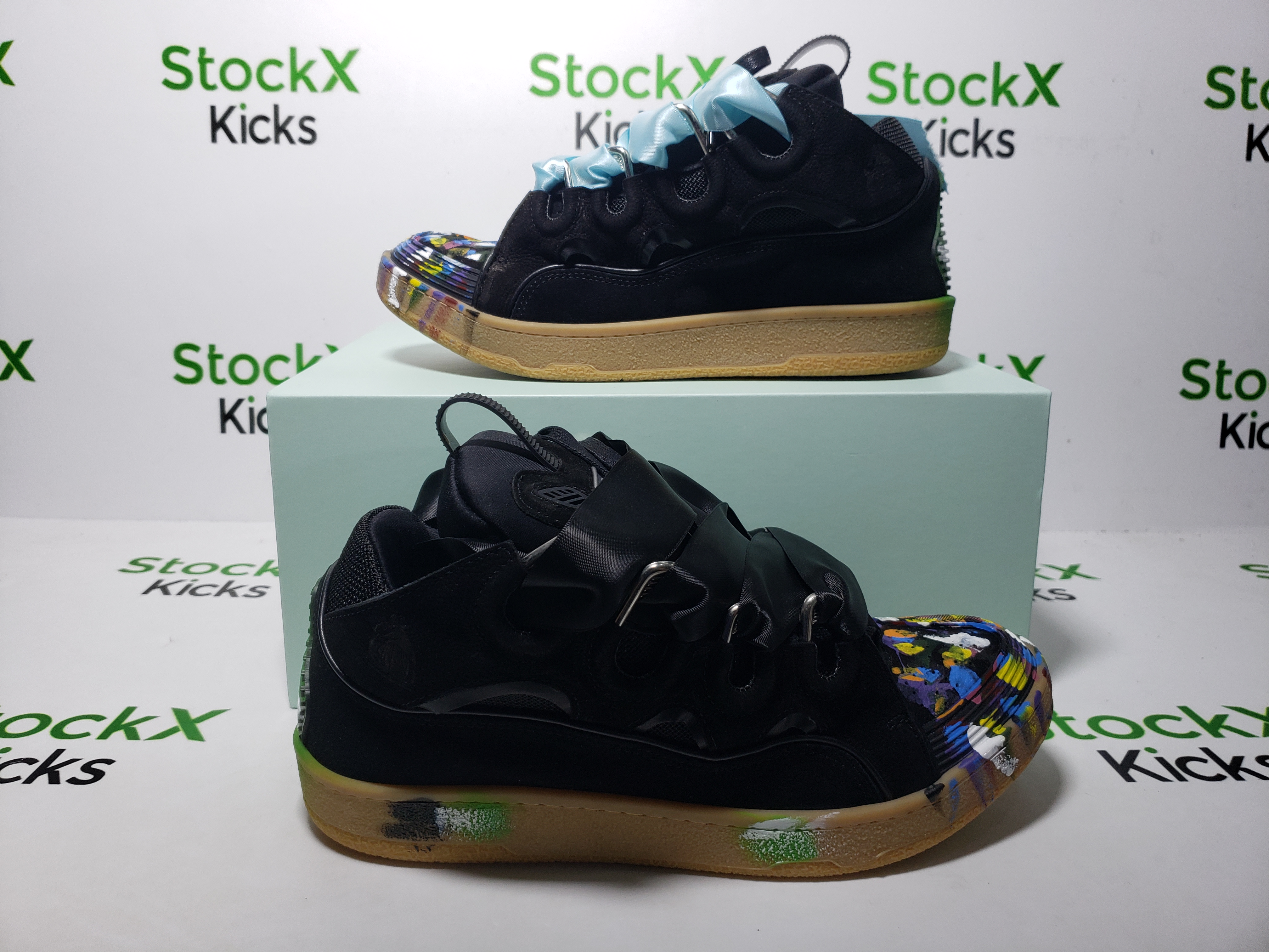 Lanvin Leather Curb Sneaker Gallery Dept. Black Multi PB FW-SKDK02-DRGD-P2210S1 review stockxkicks 05