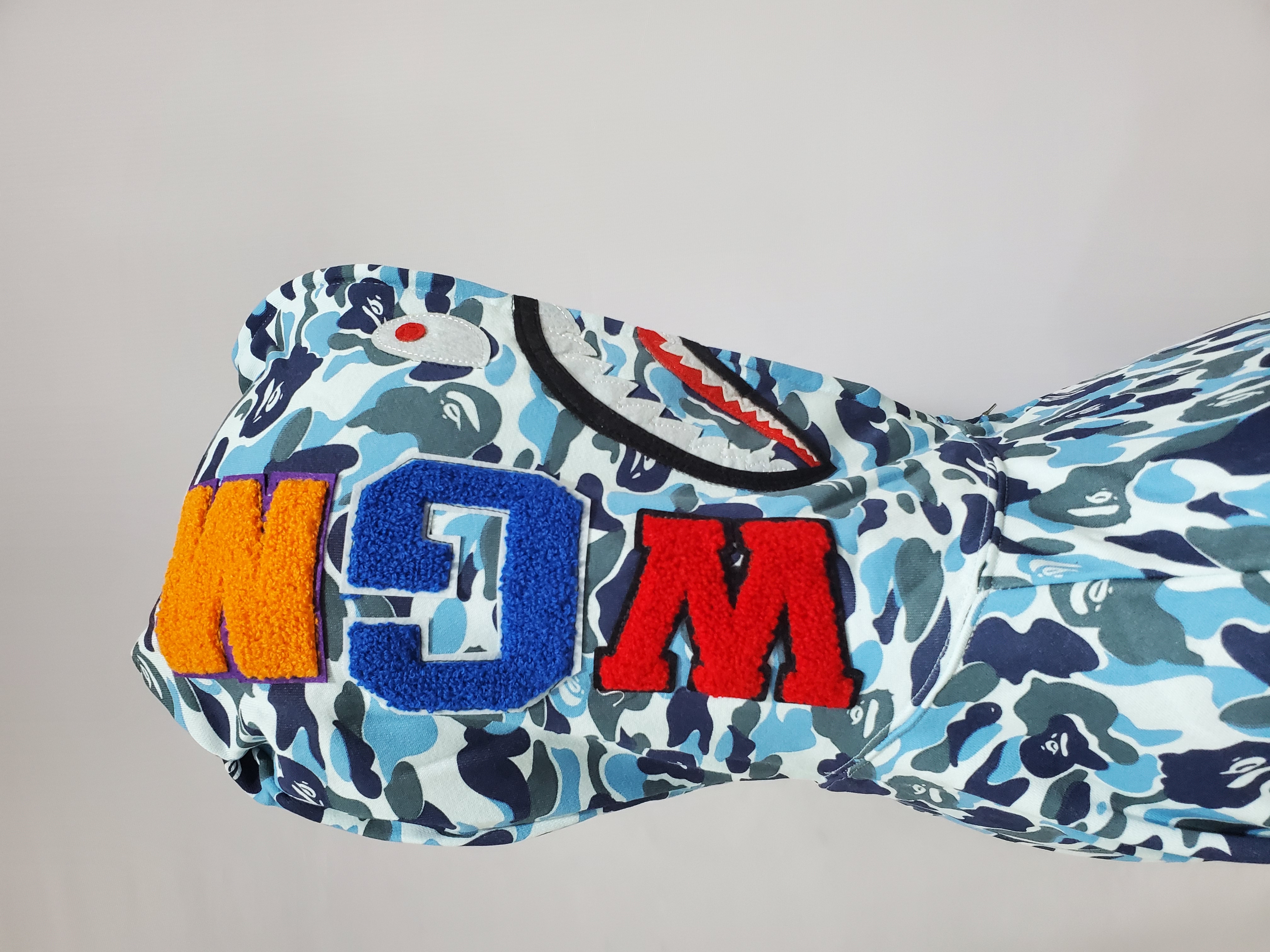 BAPE ABC Camo Shark Zip Hoodie Blue 1J70-314-001 review Stockxkicks 03