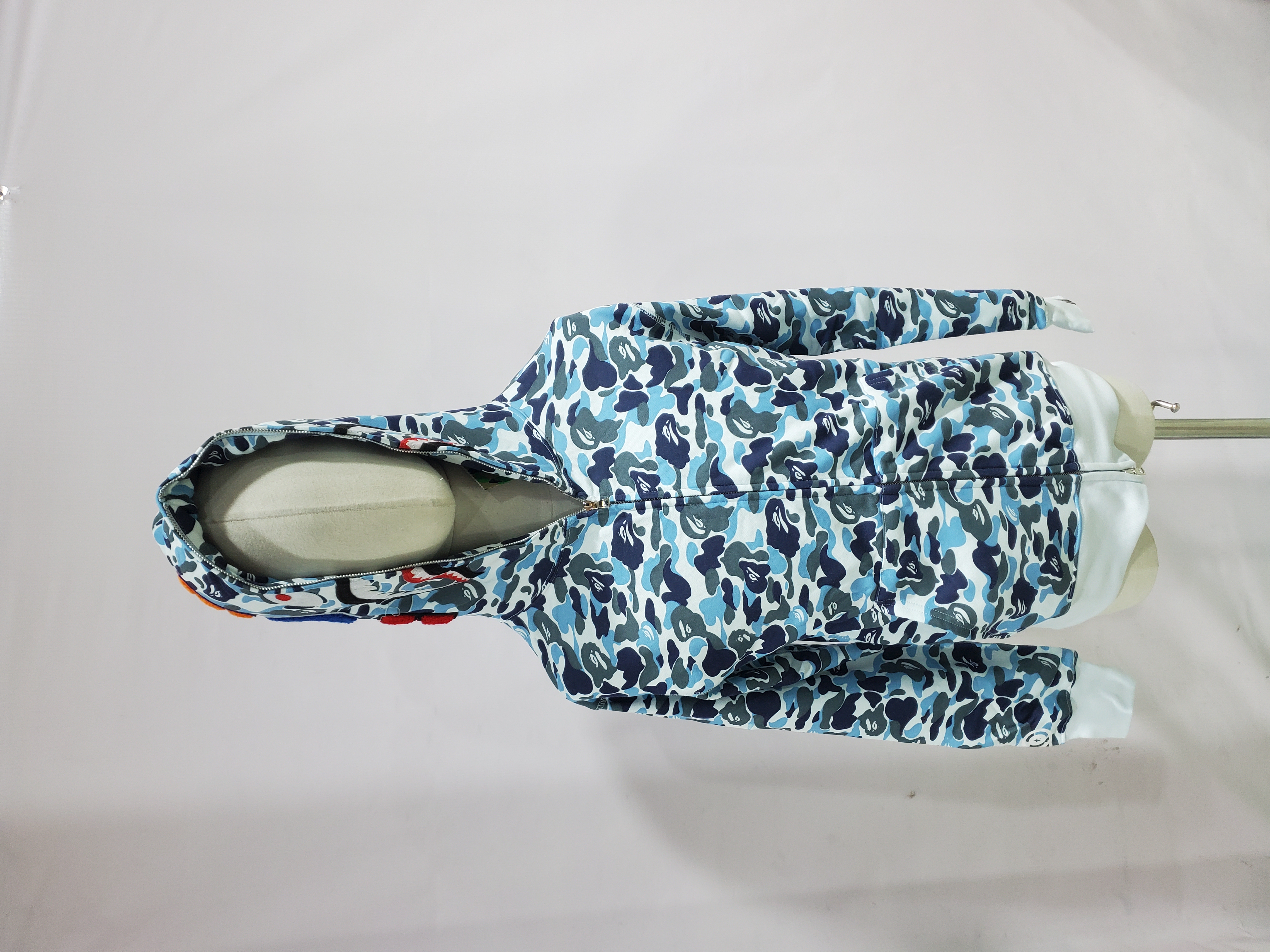 BAPE ABC Camo Shark Zip Hoodie Blue 1J70-314-001 review Stockxkicks 02