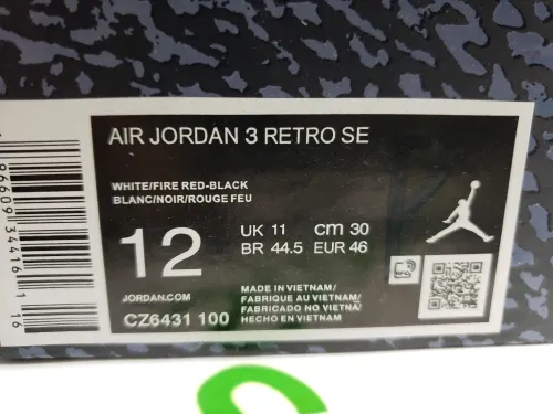 PK God Batch Air Jordan 3 Retro SE Fire Red Denim (2020) CZ6431-100 review 