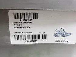 Balenciaga Runner Sneaker White Green Blue 772774 W3RMU 9034 review Stockxkicks 01
