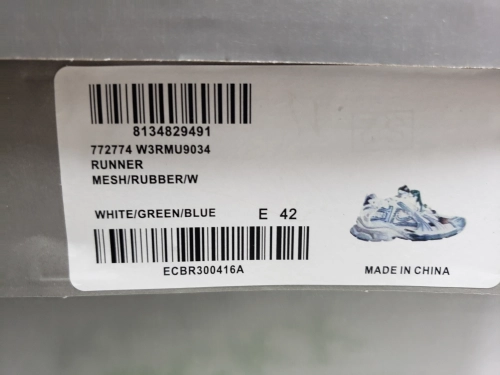 Balenciaga Runner Sneaker White Green Blue 772774 W3RMU 9034 review 