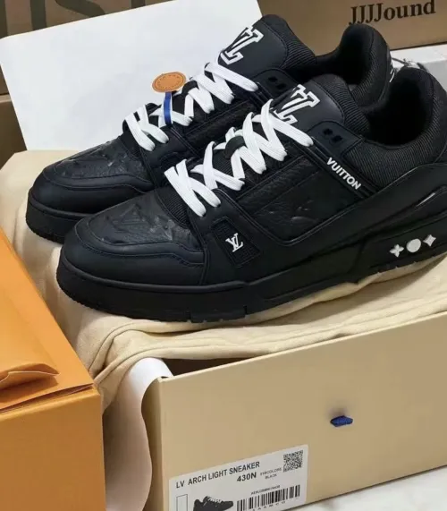 Louis Vuitton Trainer All Black Embossing 1AARER review 