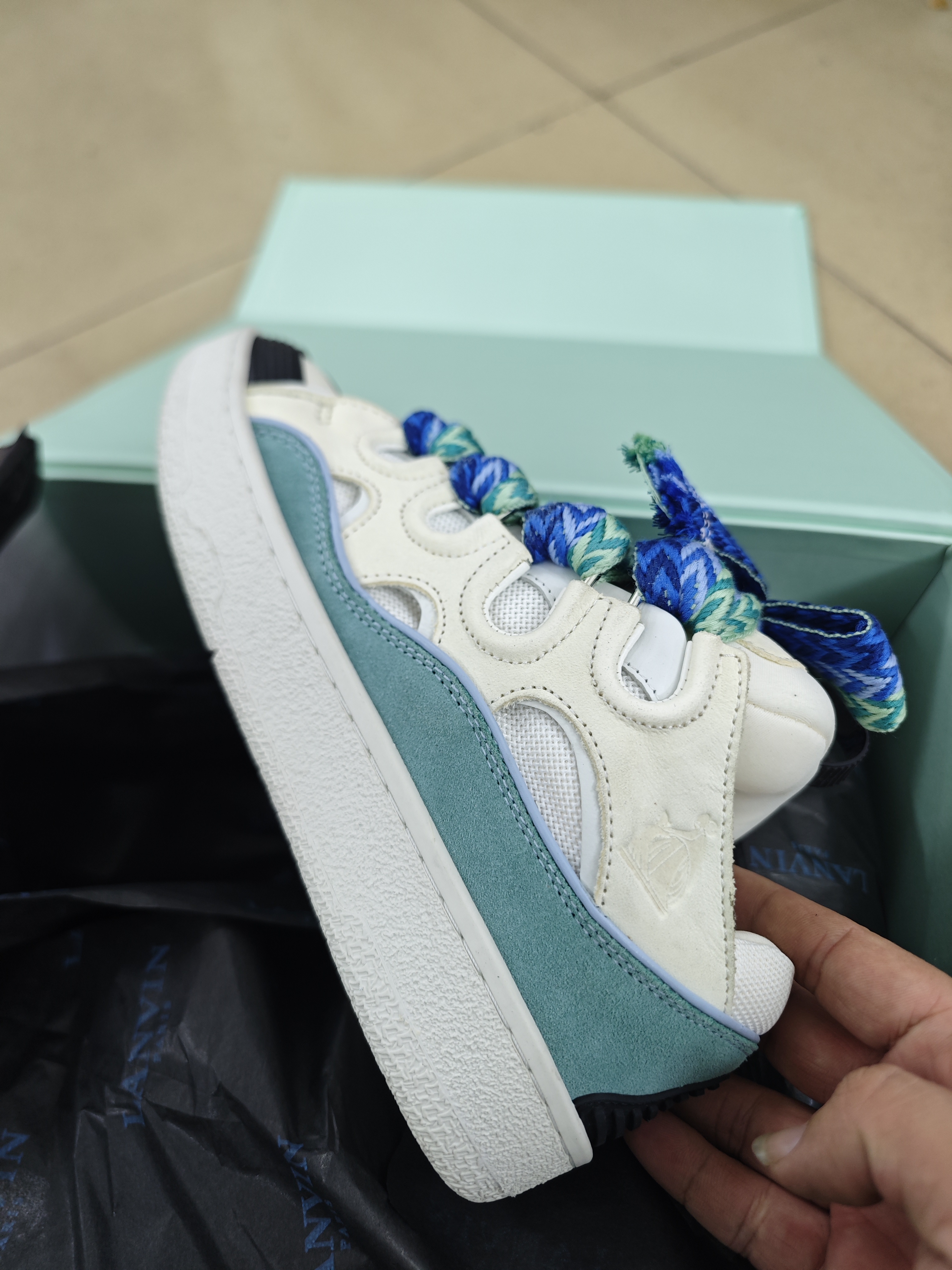 Lanvin Curb Sneakers White Blue FW SKDK02 DRAG H220040 review Stockxkicks 02