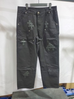 Chrome Hearts Black Leather Cross Patch Carpenter Jean CK 2702023017 review Stockxkicks 02