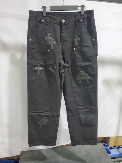 Chrome Hearts Black Leather Cross Patch Carpenter Jean CK 2702023017 review Stockxkicks 01