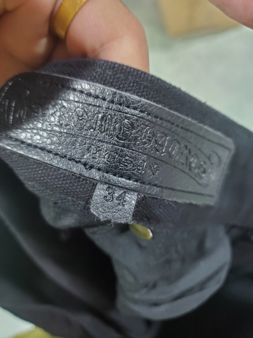 Chrome Hearts Black Leather Cross Patch Carpenter Jean CK 2702023017 review 