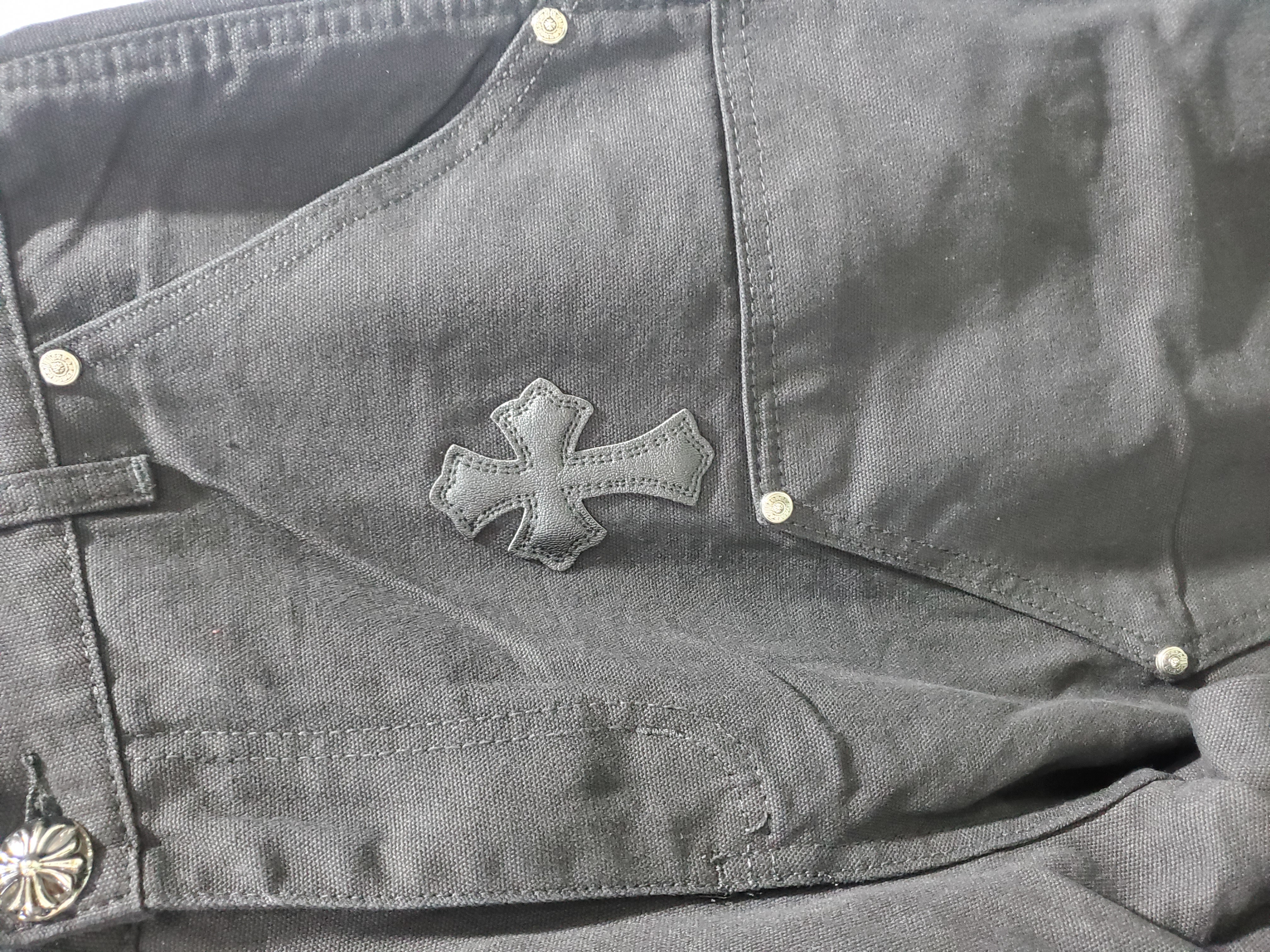 Chrome Hearts Black Leather Cross Patch Carpenter Jean CK 2702023017 review Stockxkicks 04