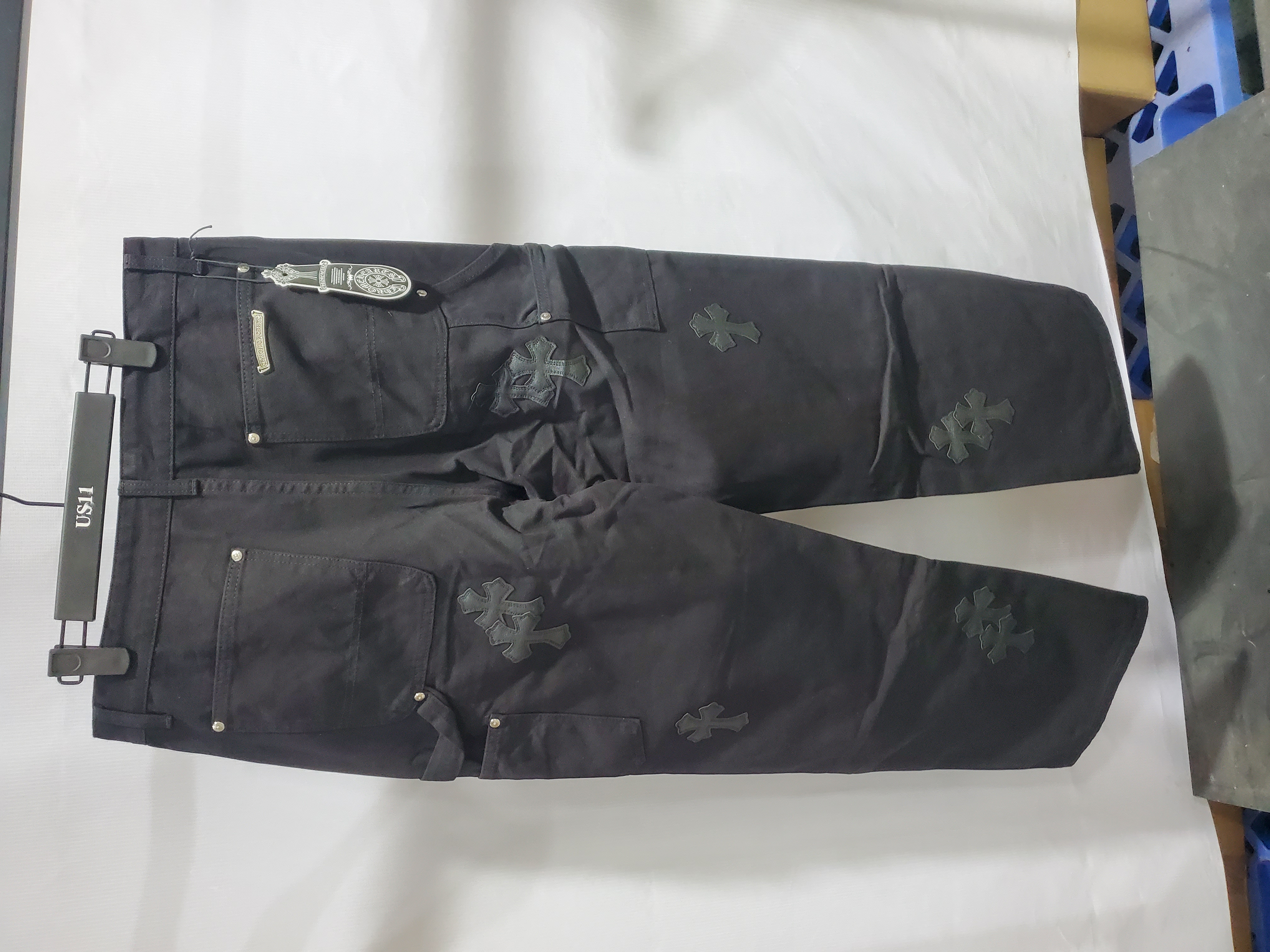 Chrome Hearts Black Leather Cross Patch Carpenter Jean CK 2702023017 review Stockxkicks 08